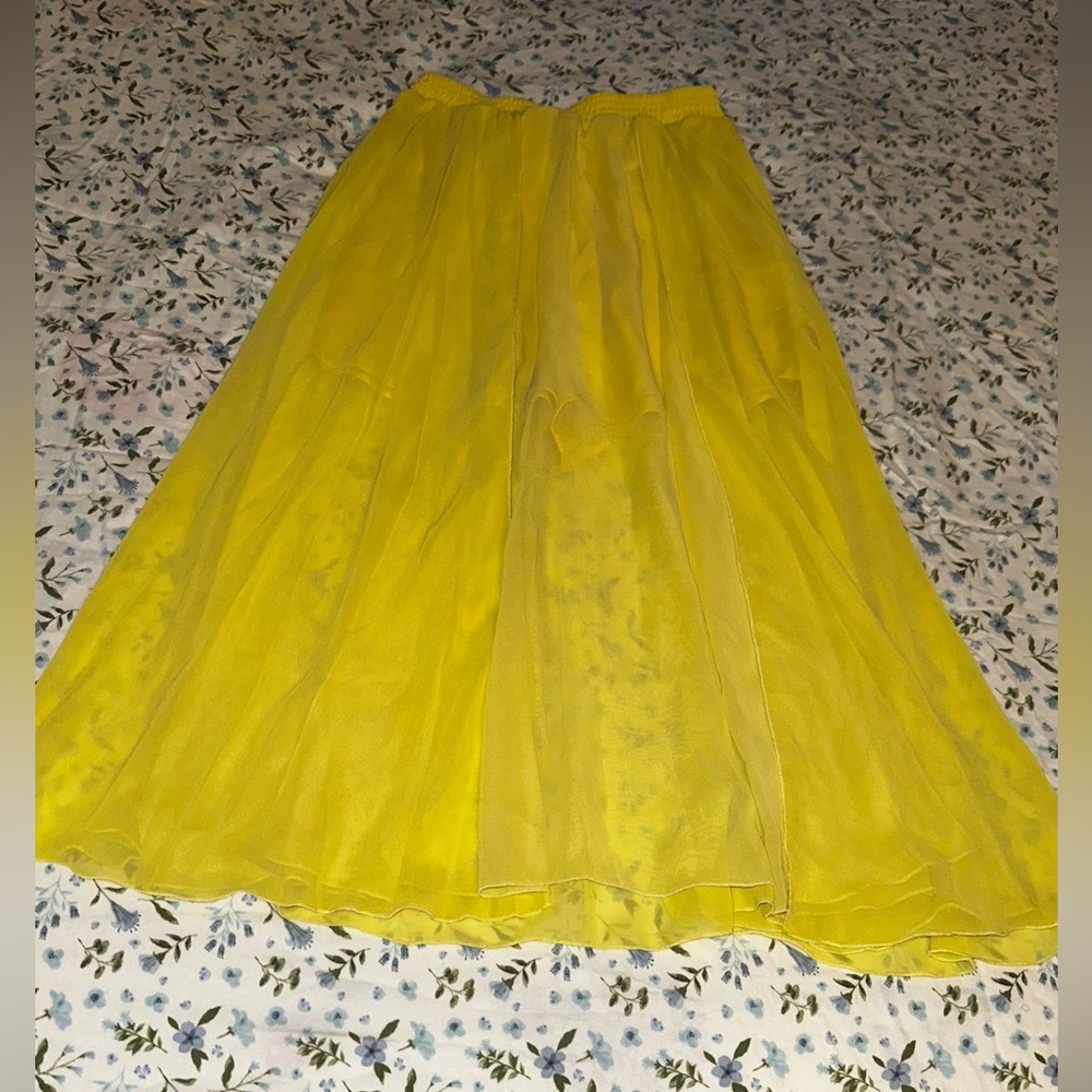 Zara Women Yellow Skirt With Short Underneath Size XS - Picture 13 of 13